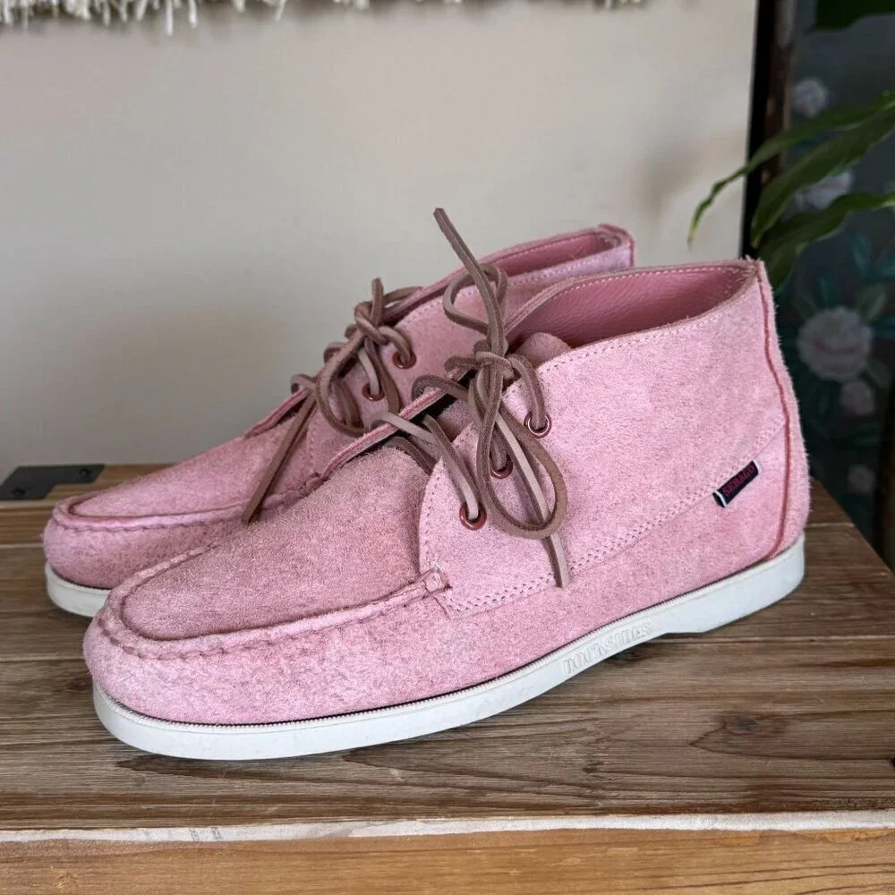 Todd Synder + Sebago Tatanka Chukka‎ Pink Suede High Top Boat Shoe Size 8
